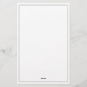 Papeterie Monogramme gris minimal à deux bordures (Dos)