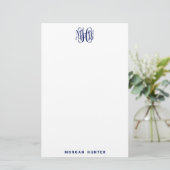 Papeterie Monogramme initial en vignes Navy 3 DIY BG (Debout devant)