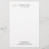 Papeterie Monogramme Initial Moderne Minimaliste Simple (Devant)