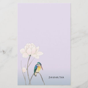 Papeterie Monogramme Japonais Vintage Kingfisher