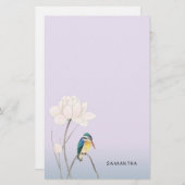 Papeterie Monogramme Japonais Vintage Kingfisher (Devant / Derrière)