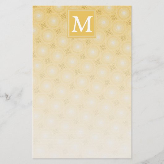 Papeterie Monogramme jaune cercles motif (Devant)