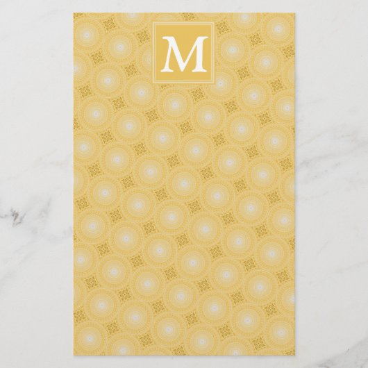 Papeterie Monogramme jaune cercles motif (Devant)