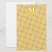 Papeterie Monogramme jaune cercles motif (Devant / Derrière)