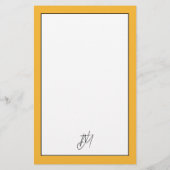 Papeterie Monogramme jaune moutarde gras tendance (Dos)
