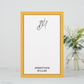 Papeterie Monogramme jaune moutarde gras tendance (Debout devant)