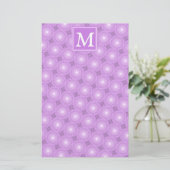 Papeterie Monogramme lilas cercles pourpres motif (Debout devant)