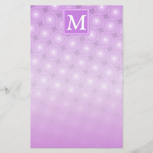 Papeterie Monogramme lilas cercles pourpres motif