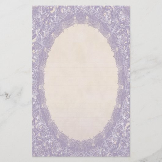 Papeterie Monogramme Linné Purple I Mariage Dentelle Papier (Devant)