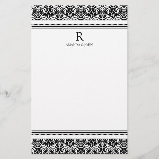 Papeterie Monogramme Mariage noir et blanc (Devant)