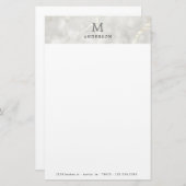 Papeterie monogramme masculin en marbre perlé (Devant / Derrière)