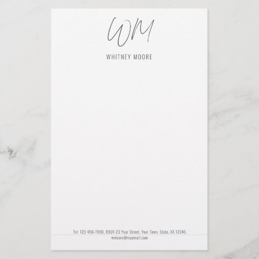 Papeterie monogramme, minimaliste (Devant)