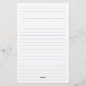 Papeterie Monogramme minimaliste à revêtement bleu (Dos)