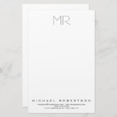 Papeterie Monogramme Minimaliste Moderne Professionnel (Devant / Derrière)