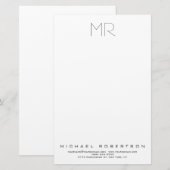 Papeterie Monogramme Minimaliste Moderne Simple Professionne (Devant / Derrière)