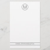 Papeterie Monogramme Moderne Classique Noir et Blanc (Devant)