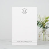 Papeterie Monogramme Moderne Classique Noir et Blanc (Debout devant)