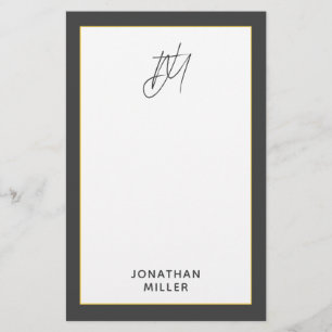 Papeterie Monogramme moderne gris foncé