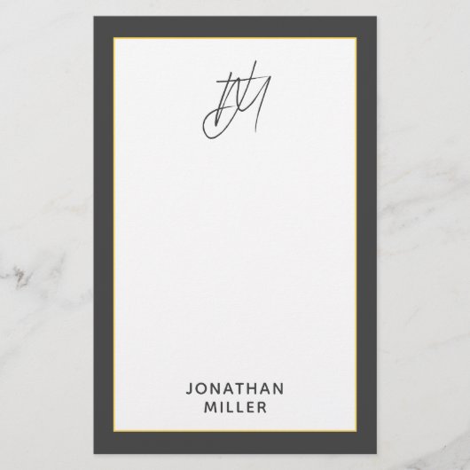 Papeterie Monogramme moderne gris foncé (Devant)