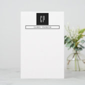 Papeterie Monogramme moderne Professional Plain Nom simple (Debout devant)