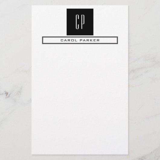 Papeterie Monogramme moderne Professional Plain Nom simple (Devant)
