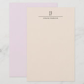 Papeterie Monogramme Moderne Professionnel Couleur Pastel Si (Devant / Derrière)