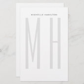 Papeterie Monogramme Moderne Professionnel Plain Minimaliste (Devant / Derrière)