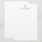 Papeterie Monogramme Moderne Professionnel Simple (Devant / Derrière)