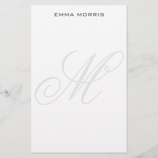 Papeterie Monogramme Moderne Simple Minimaliste Uni (Devant)