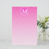 Papeterie Monogramme motif rose chaud cercles (Debout devant)