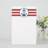 Papeterie Monogramme nautique rouge d'Ancre (Debout devant)