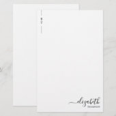 Papeterie Monogramme noir minimaliste simple initial (Devant / Derrière)
