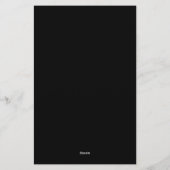 Papeterie Monogramme noir solide minimal moderne (Dos)