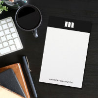 Monogramme noir uni minimal moderne