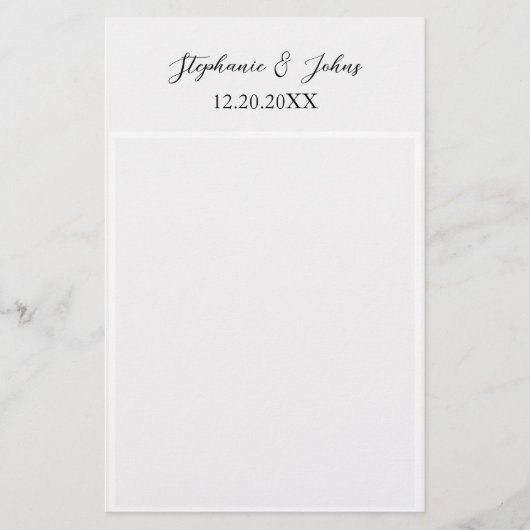 Papeterie Monogramme Nom Élégant Simple Minimal Mariage (Devant)