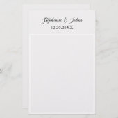 Papeterie Monogramme Nom Élégant Simple Minimal Mariage (Devant / Derrière)