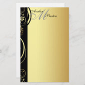 Papeterie Monogramme or Flore Mariage Stationnaire (Devant / Derrière)