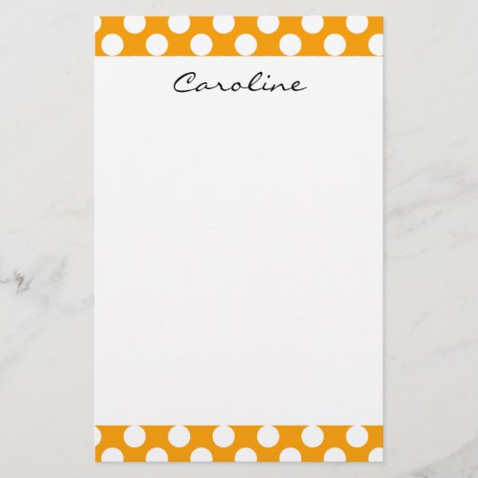 Papeterie Monogramme Orange Blanc tendance Motif de pochette (Devant)