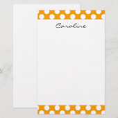 Papeterie Monogramme Orange Blanc tendance Motif de pochette (Devant / Derrière)
