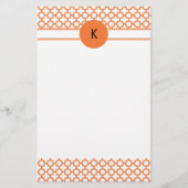 Papeterie Monogramme Orange Quatrefoil Motif (Devant)