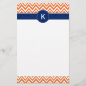 Papeterie Monogramme Orange Zigzag Motif (Devant)