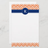 Papeterie Monogramme Orange Zigzag Motif (Devant / Derrière)