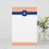 Papeterie Monogramme Orange Zigzag Motif (Debout devant)