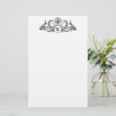 Papeterie Monogramme Paons Vintage (Debout devant)