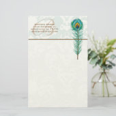 Papeterie Monogramme Peacock Feather Stationery (Debout devant)