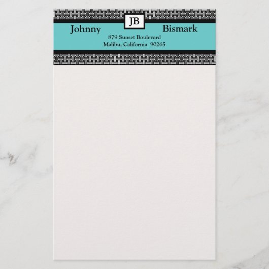 Papeterie Monogramme personnalisable fixe (Devant)