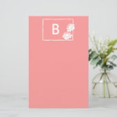 Papeterie Monogramme personnalisable Fleur Blanche (Debout devant)