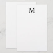Papeterie Monogramme personnalisé et papier à lettres de nom (Devant / Derrière)