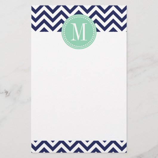 Papeterie Monogramme personnalisé par zigzag de Chevron de (Devant)