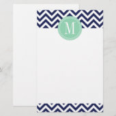 Papeterie Monogramme personnalisé par zigzag de Chevron de (Devant / Derrière)